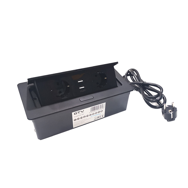Uticnice za radni sto aepbsc2gs-20n soft 2 x suko + 2x usb 2,1a-crna