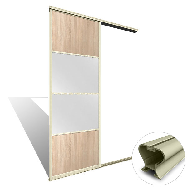 Jednokrilna vrata - rukohvat x - sa tri podele - bronza